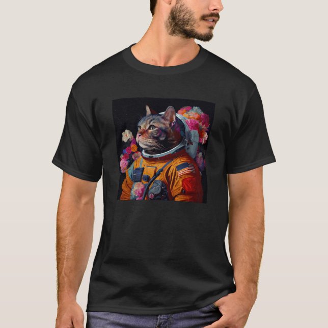 Camiseta Gato Astronauta Colorido (Frente)