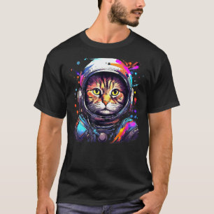 Camiseta Gato Astronauta Engraçado Gato Espacial