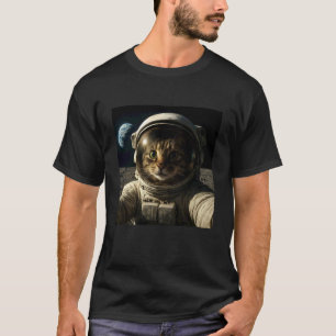 Camiseta Gato Astronauta Engraçado no Espaço Memes Planeta