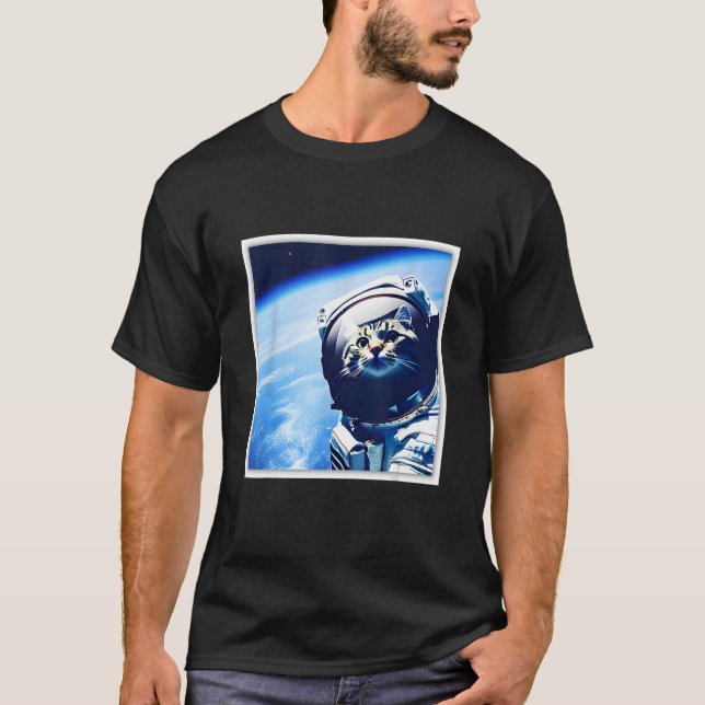 Camiseta gato astronauta espacial (Frente)