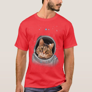 Camiseta Gato Astronauta Espacial Astronômico Crianças Astr