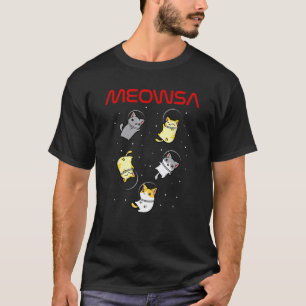 Camiseta Gato Astronauta Espacial Engraçado Homens Mulheres
