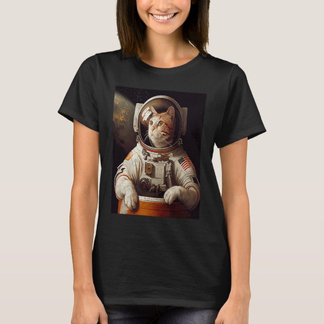 Camiseta Gato Astronauta Espaço (Frente)