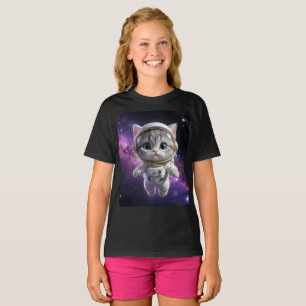 Camiseta Gato Astronauta Fofo no Espaço - Galáxia Cósmica 3