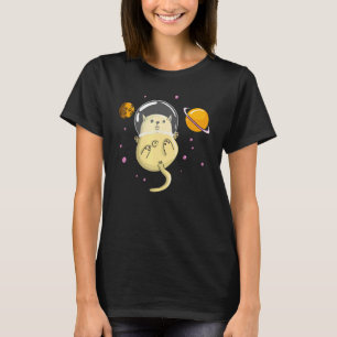 Camiseta Gato astronauta gato espacial para homens mulheres