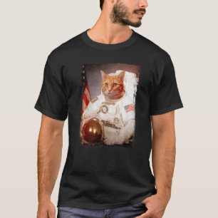 Camiseta Gato Astronauta Lua Missão Espacial Animal Astrona