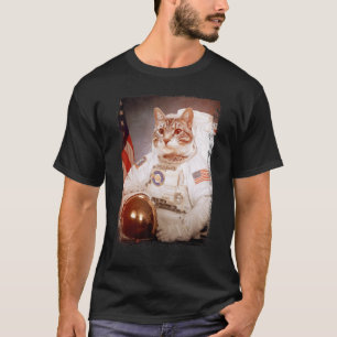 Camiseta Gato Astronauta Lua Missão Espacial Animal Astrona