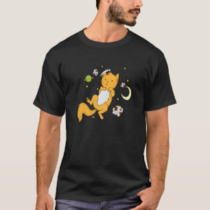 Camiseta Gato Astronauta no Espaço
