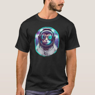 Camiseta Gato Astronauta no espaço para homens e mulheres