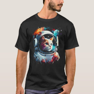 Camiseta Gato Astronauta ou Gato Espacial Divertido no Gato