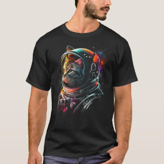 Camiseta Gato Astronauta ou Gato Espacial Divertido no Gato