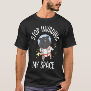 Camiseta Gato Astronauta Ronronando no Espaço Gato Espaçona