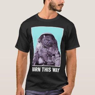 Camiseta Gato Astronauta Viagem Espacial Retro