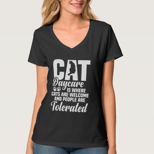 Camiseta Gato Atendedor de Cuidados de Dia de Gato Cuidados (Frente)