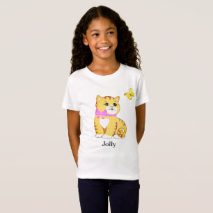 Camiseta Gato Atigrado Fofo & Borboleta