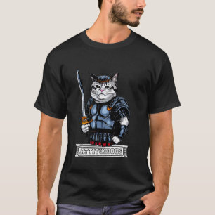 Camiseta Gato ATITUDIOSO Deus Grego Romano Gladiador Atitud