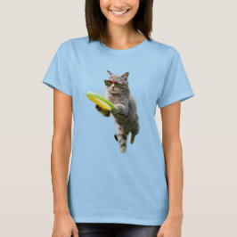 Camiseta Gato Atleta de Disco Fofo