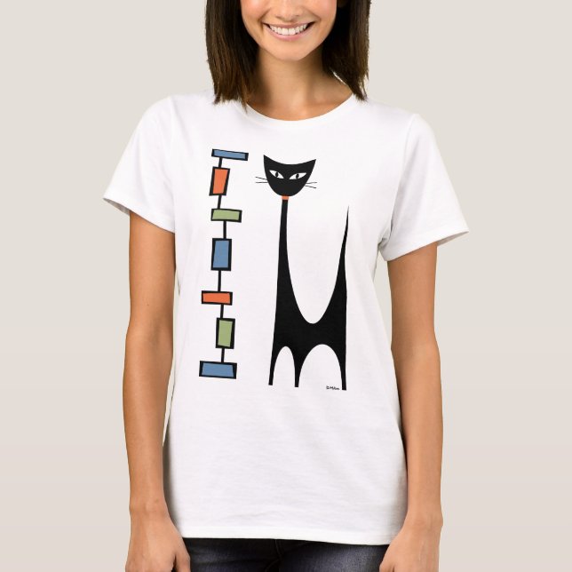 Camiseta Gato Atômico com Retângulos Mod 1 (Frente)