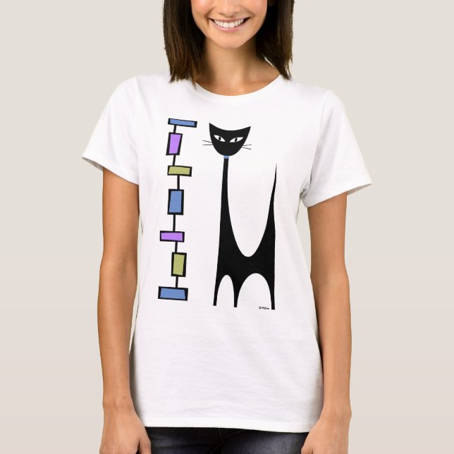 Camiseta Gato Atômico com Retângulos Mod 2 (Frente)
