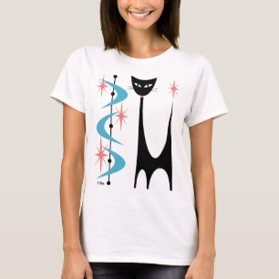 Camiseta Gato Atômico de meio século com Bumerangue Azul