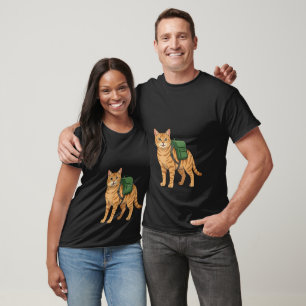 Camiseta Gato Atum Malhado Fofo com Mochila