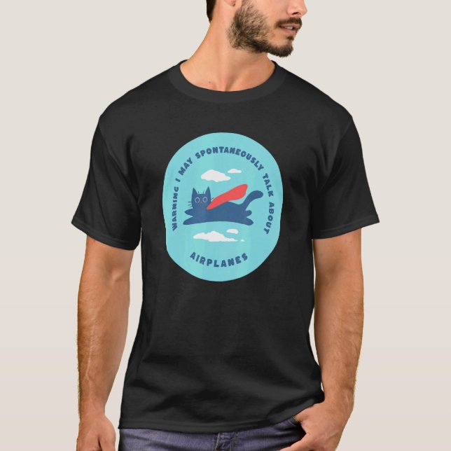 Camiseta Gato Aviso Eu posso espontaneamente falar sobre av (Frente)