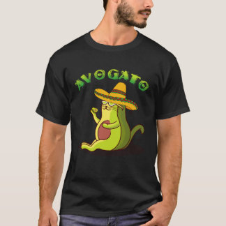 Camiseta Gato Avogato Abacate Cinco de Maio Gato Fofo Méxic