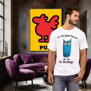 Camiseta Gato Azul Engraçado Design de Humor Original