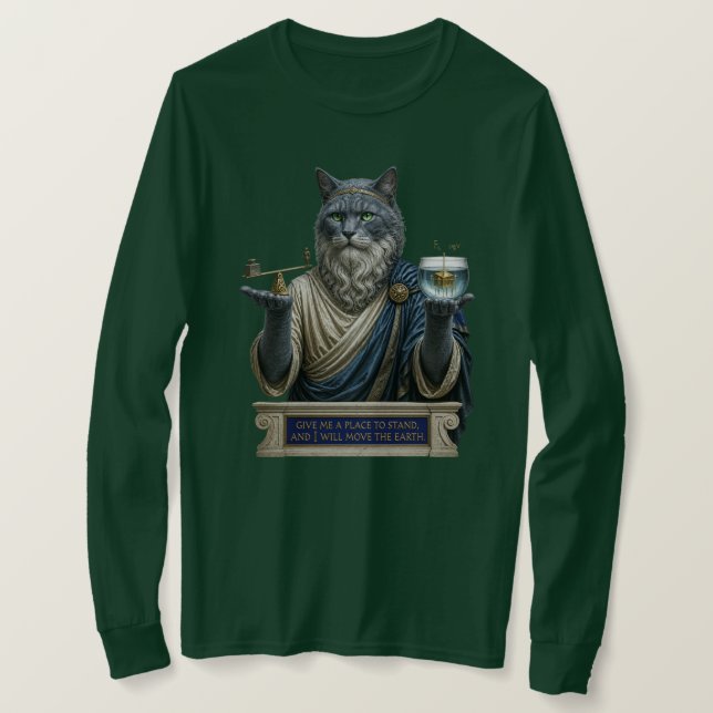Camiseta Gato Azul Russo Arquimedes (Frente do Design)