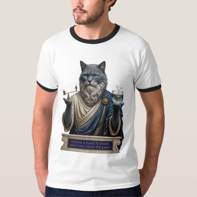 Camiseta Gato Azul Russo Arquimedes (Frente)