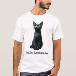 Camiseta Gato Azul Russo Crie Seu Próprio Texto Personaliza
