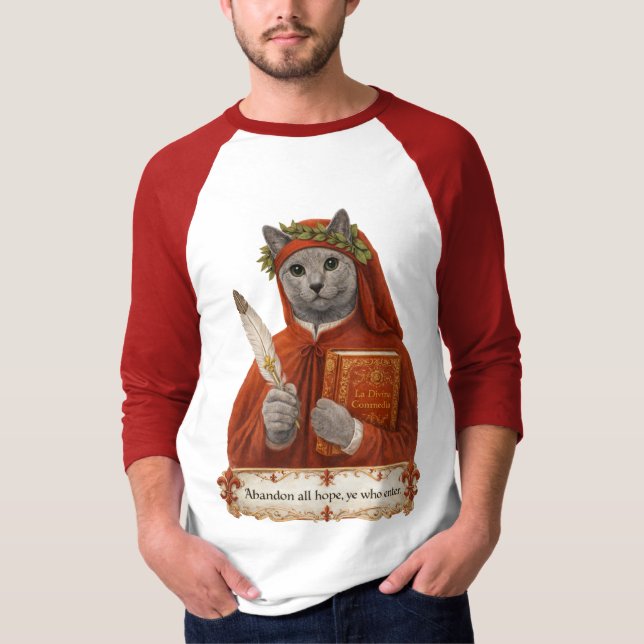 Camiseta Gato Azul Russo Dante Alighieri (Frente)