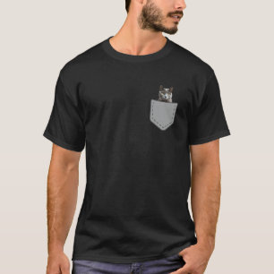 Camiseta Gato Azul Russo Engraçado No Seu Bolso