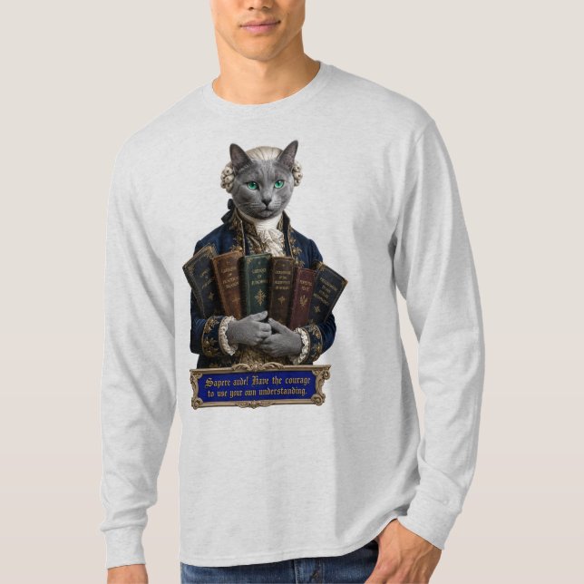 Camiseta Gato Azul Russo Immanuel Kant (Frente)