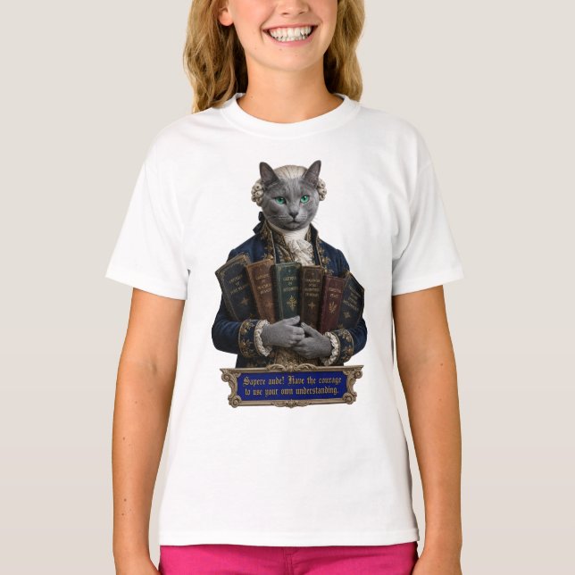 Camiseta Gato Azul Russo Immanuel Kant (Frente)