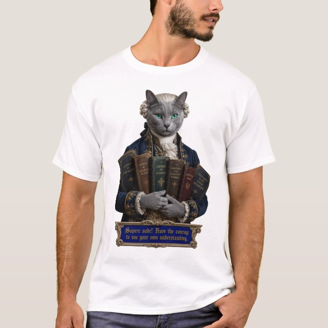 Camiseta Gato Azul Russo Immanuel Kant (Frente)