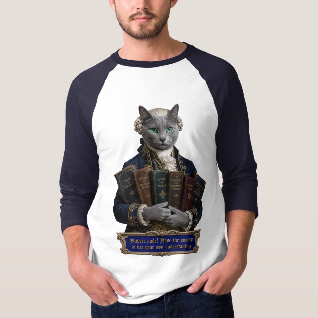 Camiseta Gato Azul Russo Immanuel Kant (Frente)