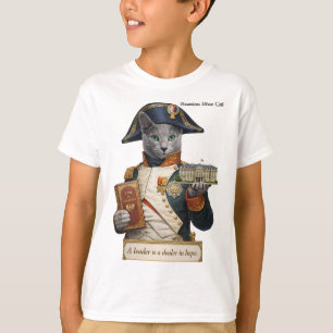 Camiseta Gato Azul Russo Napoleão Bonaparte