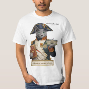 Camiseta Gato Azul Russo Napoleão Bonaparte