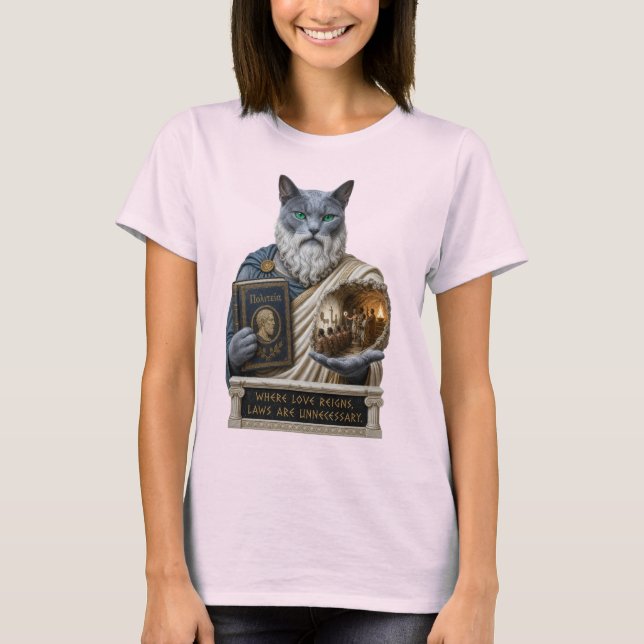 Camiseta Gato Azul Russo Plato (Frente)