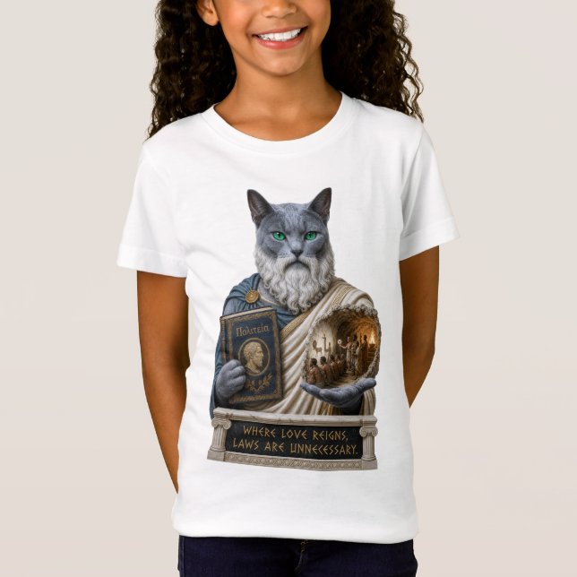 Camiseta Gato Azul Russo Plato (Frente)