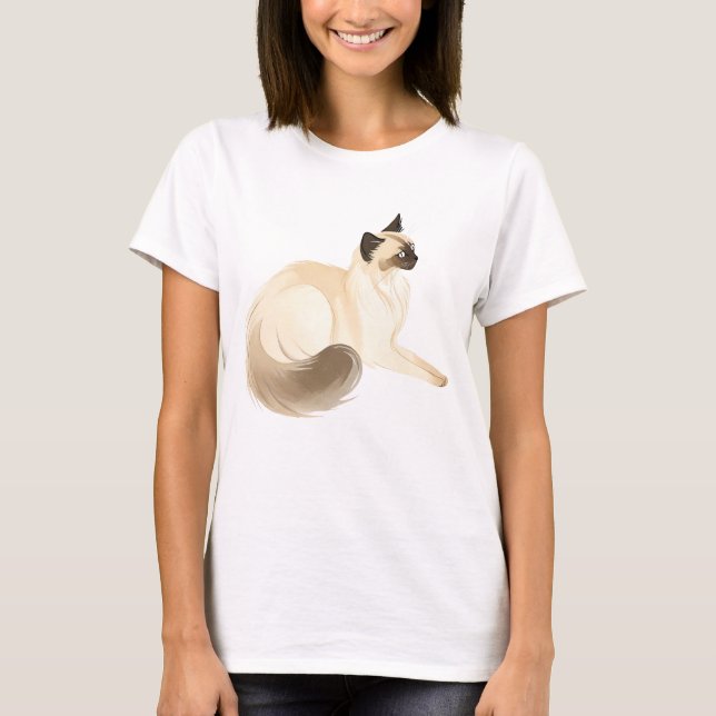 Camiseta gato balinês (Frente)