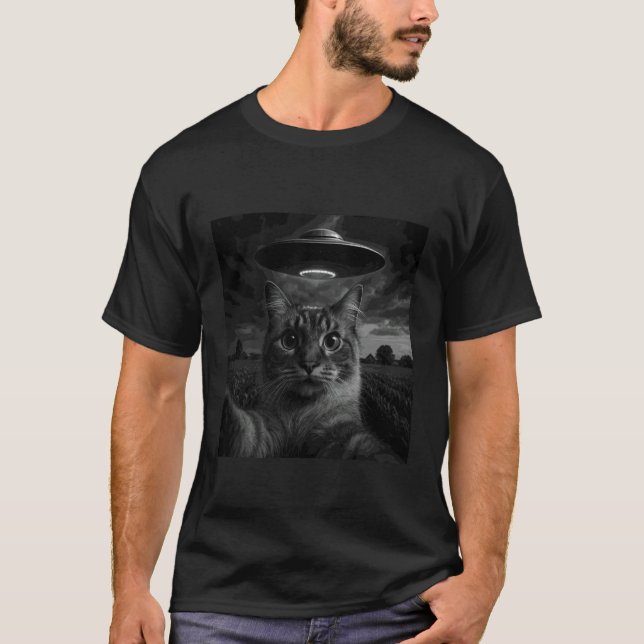 Camiseta Gato Balinês Selfie com OVNI (Frente)