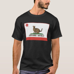 Camiseta Gato  Bandeira da Califórnia  Estado americano Cal