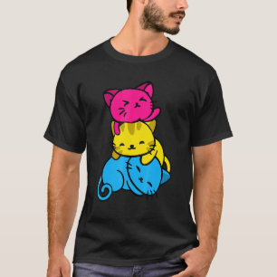 Camiseta Gato Bandeira Pansexual Lgbt Gatos Mês do Orgulho