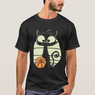 Camiseta Gato Basquetebol Jogador de Basquetebol Gato Gato