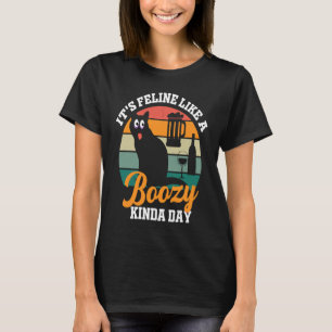 Camiseta gato bêbado para mães donas de gatos cerveja vinho