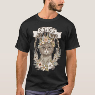 Camiseta Gato Bebê Motivacional Um Dia de Cada Vez Saúde Me