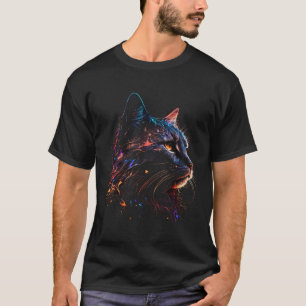Camiseta Gato Belo Kitten Perfil Cósmico Preto Animal
