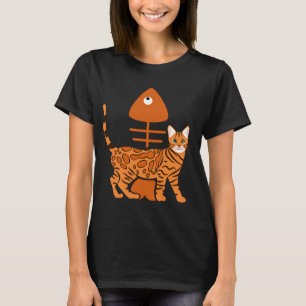 Camiseta Gato Bengal e Espinha de Peixe